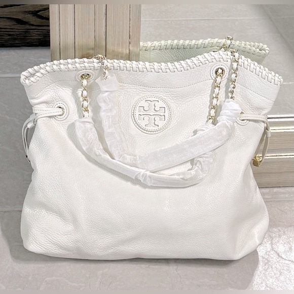 NWT - TORY BURCH "MARION" SHOULDER HANDBAG (WHITE) - Picture 1 of 15